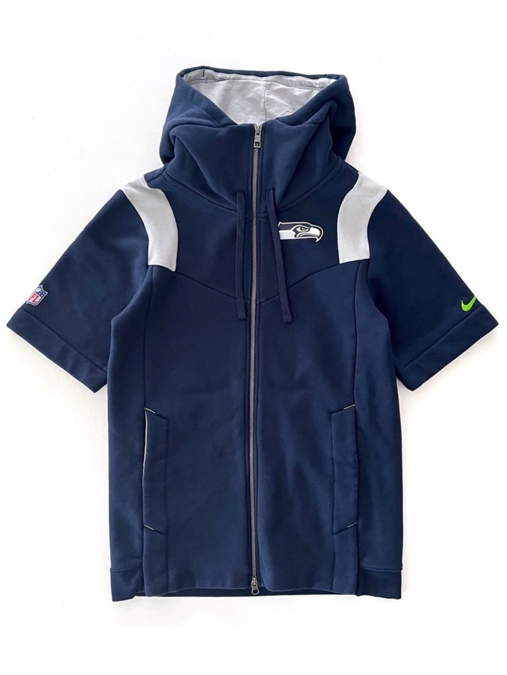 Nike NFL Seattle Seahawks Sideline Showout Short Sleeve Full-Zip Hoodie Small